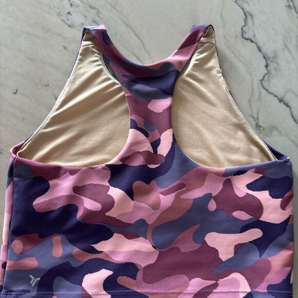 Old Navy Girls Sz XL (14-16) PowerSoft Sports Bra Crop Tank Pink Purple camo - Picture 4 of 4